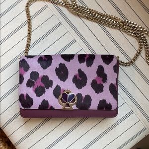 Kate Spade Purple Leopard Print Clutch